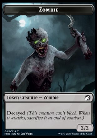 Image of Zombie (005) // Devil Double-Sided Token [Innistrad: Midnight Hunt Tokens]