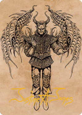 Image of Raphael, Fiendish Savior Art Card (75) (Gold-Stamped Signature) [Commander Legends: Battle for Baldur's Gate Art Series]
