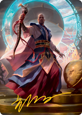 Image of Teferi, Who Slows the Sunset Art Card (Gold-Stamped Signature) [Innistrad: Midnight Hunt Art Series]