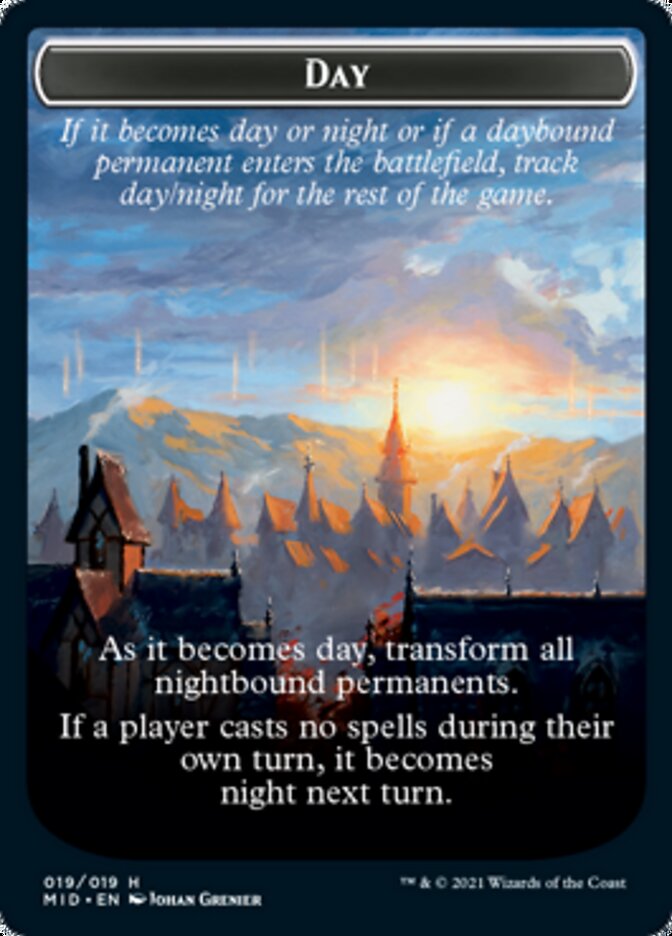 Image of Day // Night Double-Sided Token [Innistrad: Midnight Hunt Tokens]