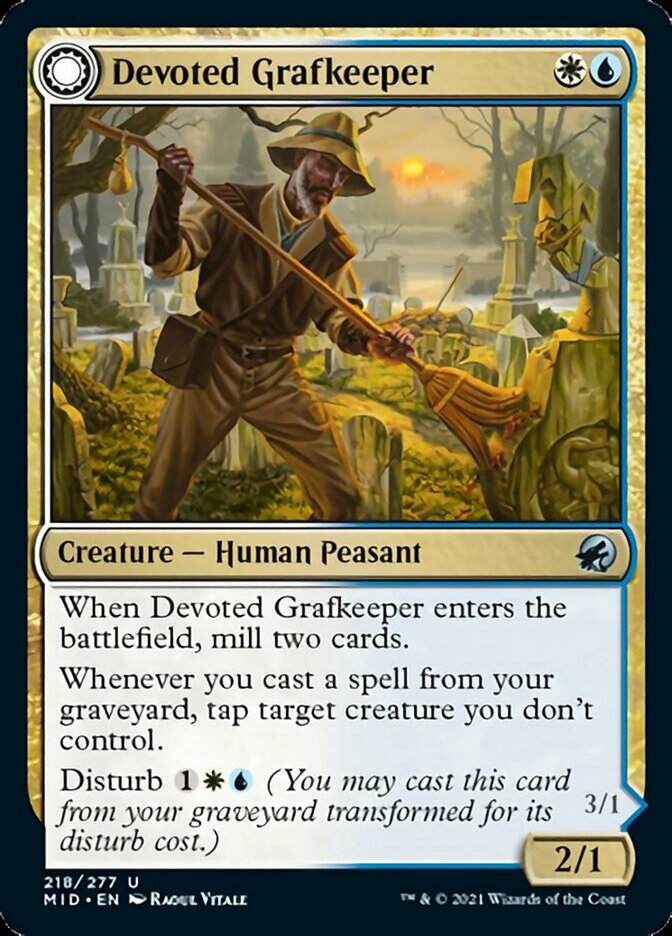 Image of Devoted Grafkeeper // Departed Soulkeeper [Innistrad: Midnight Hunt]