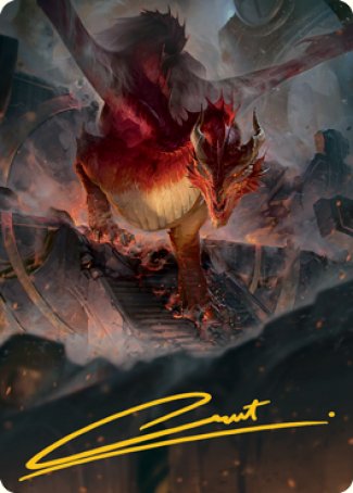 Image of Red Dragon Art Card (Gold-Stamped Signature) [Dungeons & Dragons: Adventures in the Forgotten Realms Art Series]