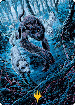 Image of Untamed Pup Art Card (Gold-Stamped Signature) [Innistrad: Midnight Hunt Art Series]