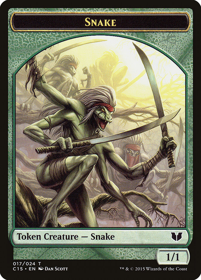 Image of Snake (017) // Saproling Double-Sided Token [Commander 2015 Tokens]