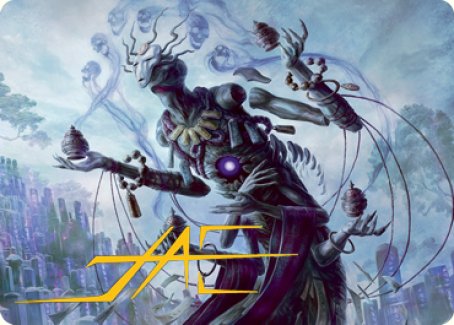 Image of Myojin of Grim Betrayal Art Card (Gold-Stamped Signature) [Kamigawa: Neon Dynasty Art Series]