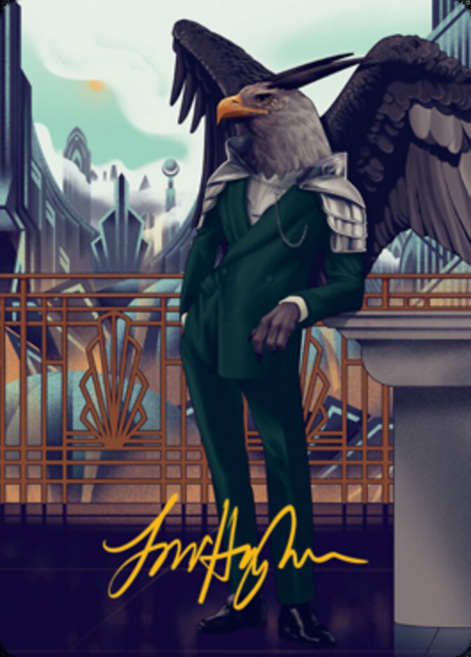 Image of Falco Spara, Pactweaver 2 Art Card (Gold-Stamped Signature) [Streets of New Capenna Art Series]