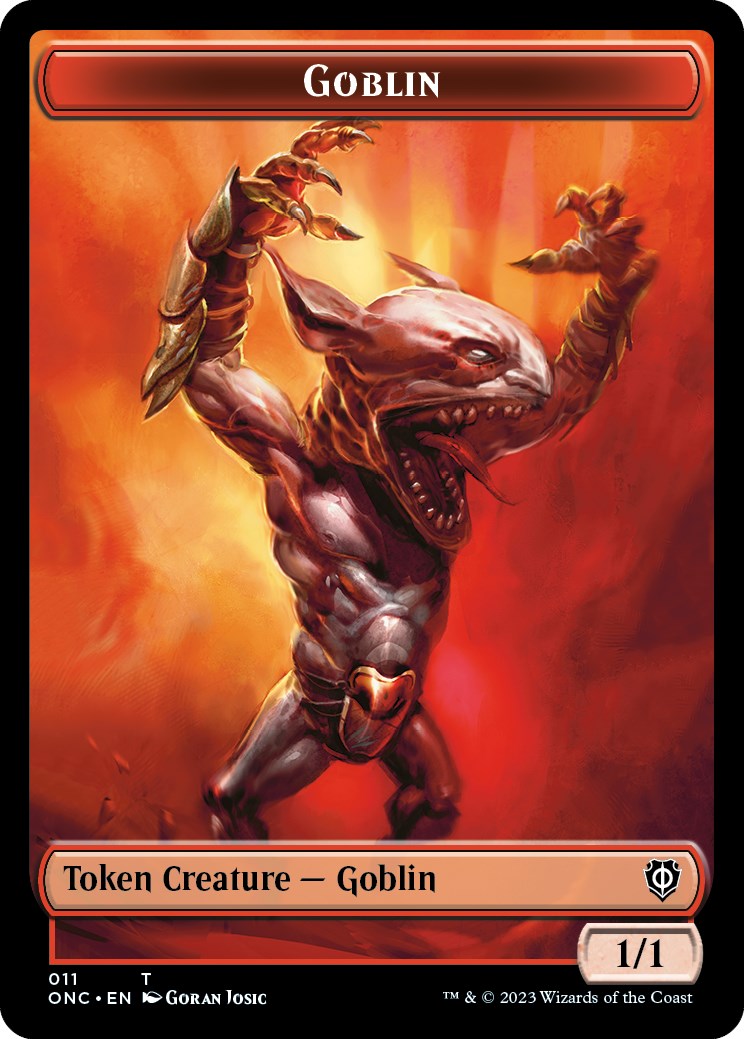 Image of Rebel // Goblin Double-Sided Token [Phyrexia: All Will Be One Commander Tokens]