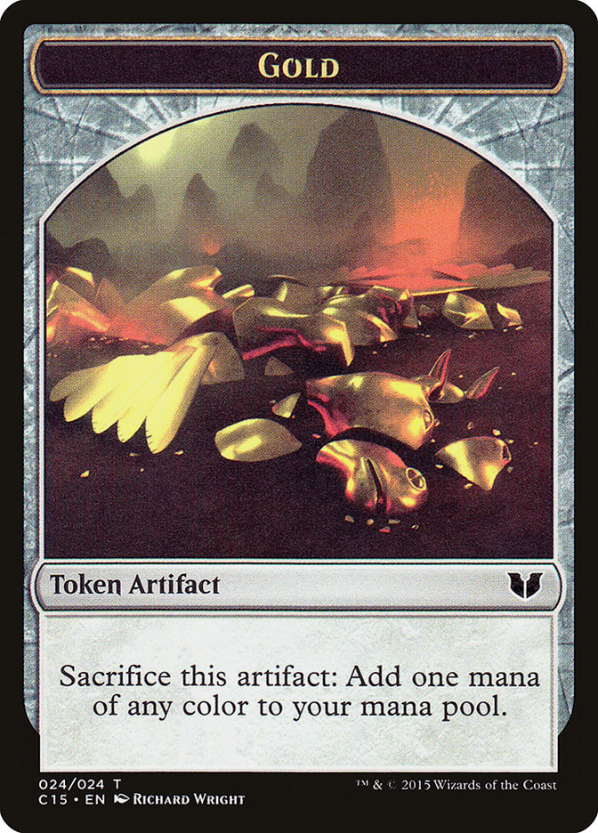 Image of Gold // Knight (005) Double-Sided Token [Commander 2015 Tokens]