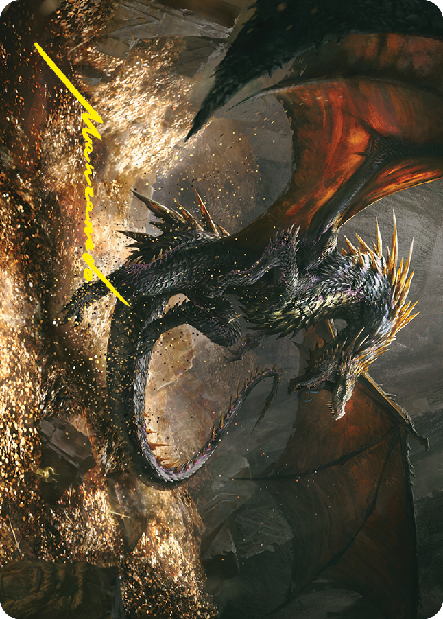 Image of Cavern-Hoard Dragon Art Card (Gold-Stamped Signature) [The Lord of the Rings: Tales of Middle-earth Art Series]