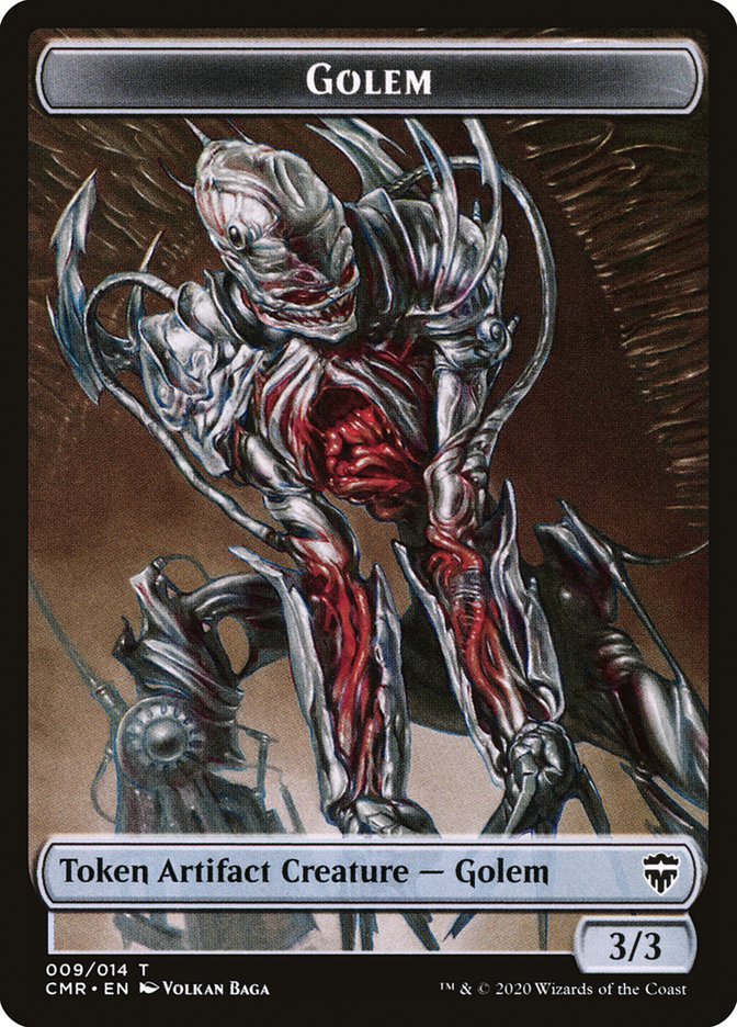 Image of Golem // Rock Double-Sided Token [Commander Legends Tokens]