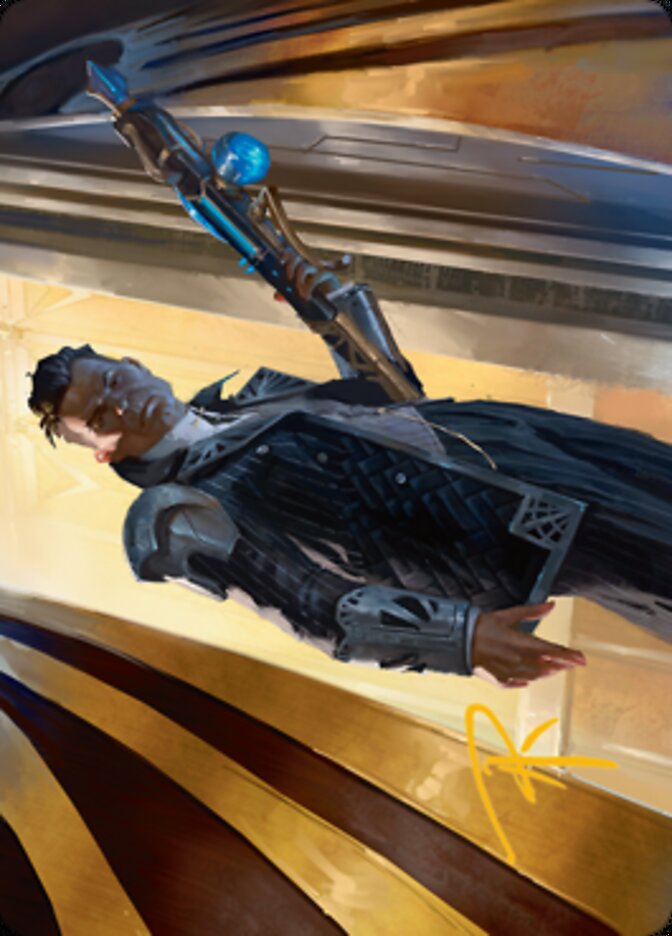 Image of Backup Agent Art Card (Gold-Stamped Signature) [Streets of New Capenna Art Series]