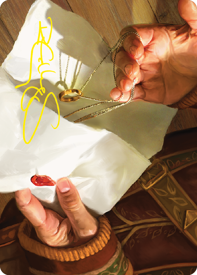 Image of Bilbo's Ring Art Card (Gold-Stamped Signature) [The Lord of the Rings: Tales of Middle-earth Art Series]