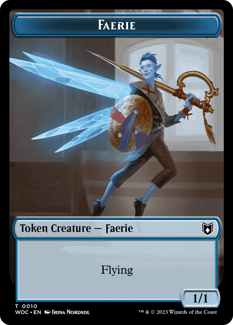 Image of Faerie // Human Double-Sided Token [Wilds of Eldraine Commander Tokens]