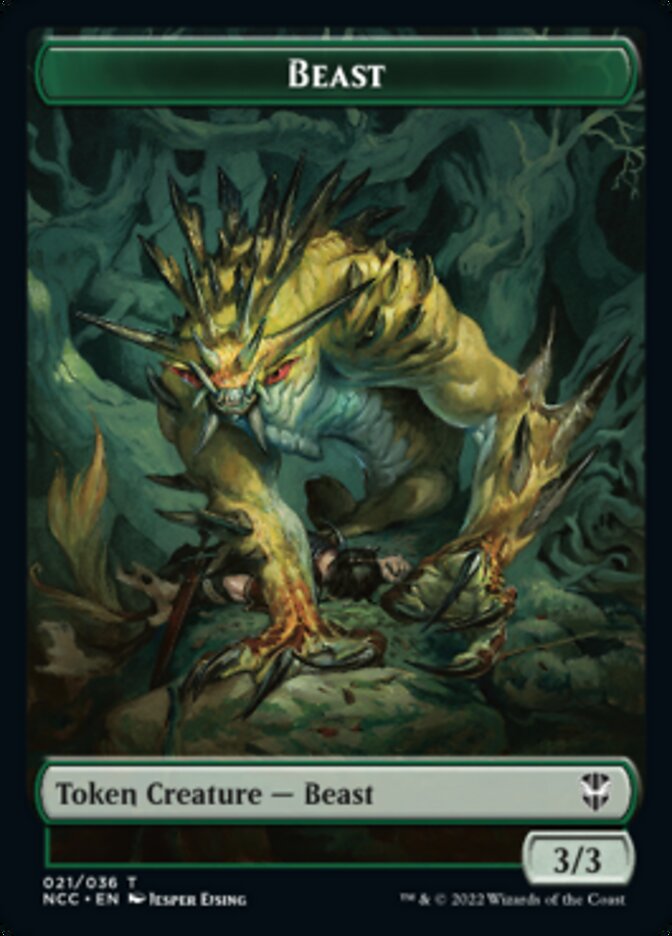 Image of Plant // Beast Double-Sided Token [Streets of New Capenna Commander Tokens]