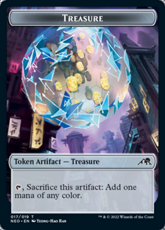 Image of Beast // Treasure Double-Sided Token [Kamigawa: Neon Dynasty Commander Tokens]