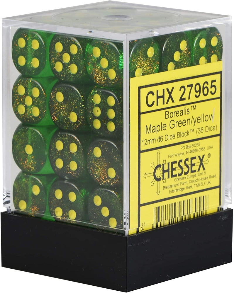 Chessex Borealis - Maple Green/Yellow - 36 D6