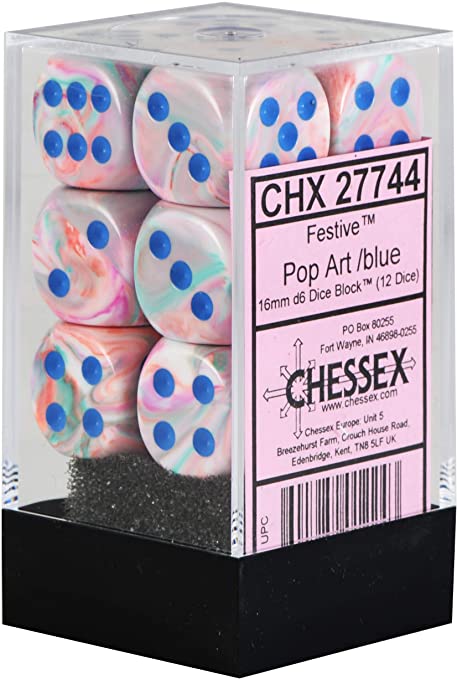 Chessex Festive - Pop Art/blue - 12 D6