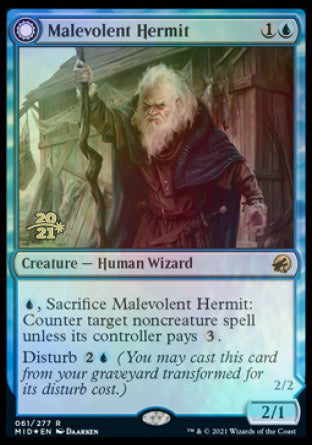 Image of Malevolent Hermit // Benevolent Geist [Innistrad: Midnight Hunt Prerelease Promos]