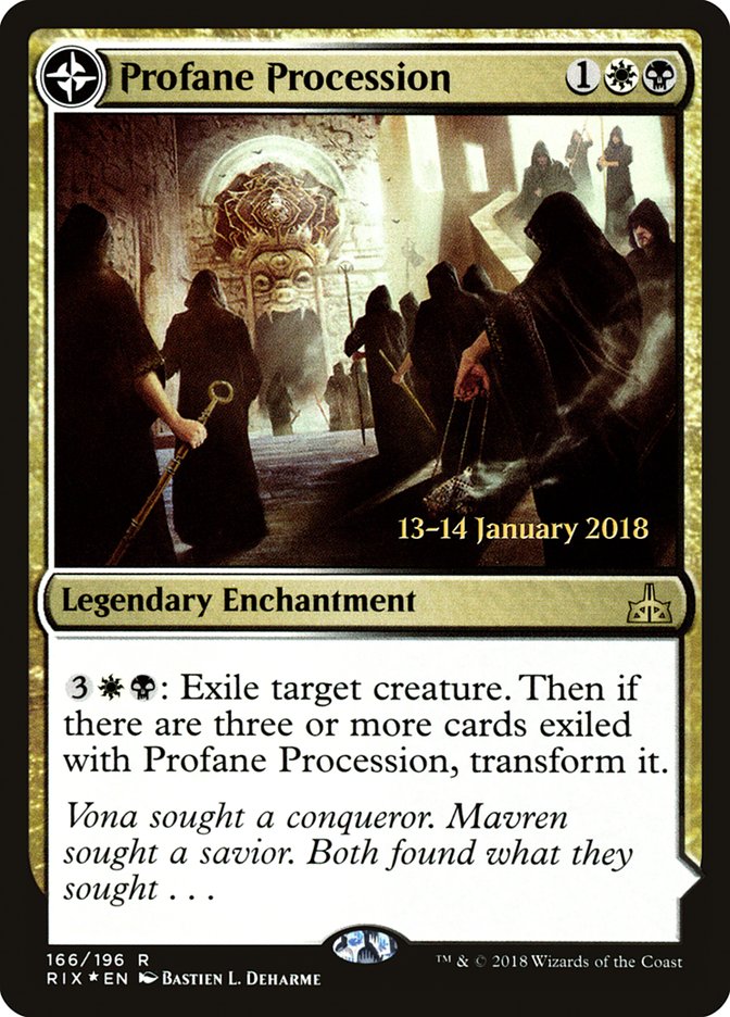 Image of Profane Procession // Tomb of the Dusk Rose [Rivals of Ixalan Prerelease Promos]