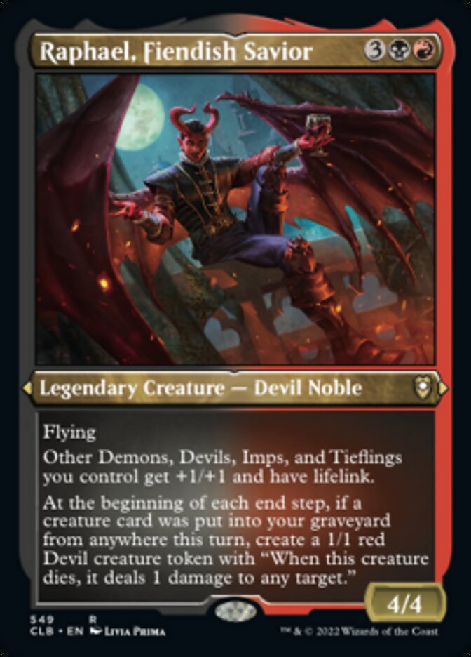 Image of Raphael, Fiendish Savior (Foil Etched) [Commander Legends: Battle for Baldur's Gate]