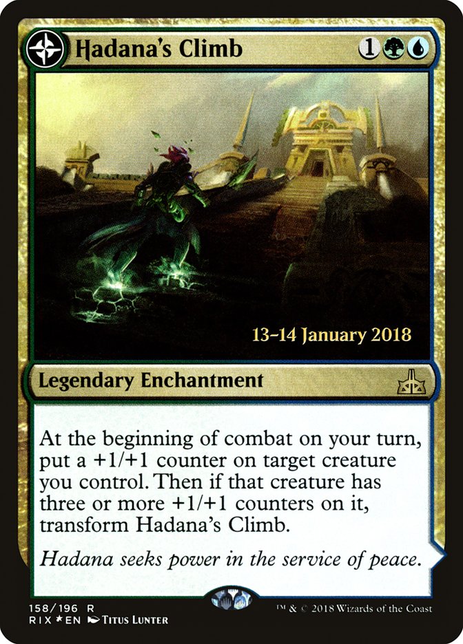 Image of Hadana's Climb // Winged Temple of Orazca [Rivals of Ixalan Prerelease Promos]