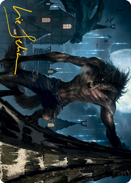 Image of Stalking Predator Art Card (Gold-Stamped Signature) [Innistrad: Midnight Hunt Art Series]
