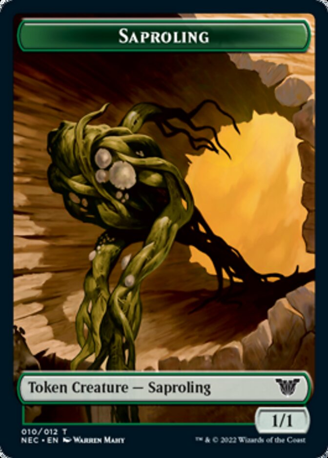 Image of Saproling // Spirit (002) Double-Sided Token [Kamigawa: Neon Dynasty Commander Tokens]