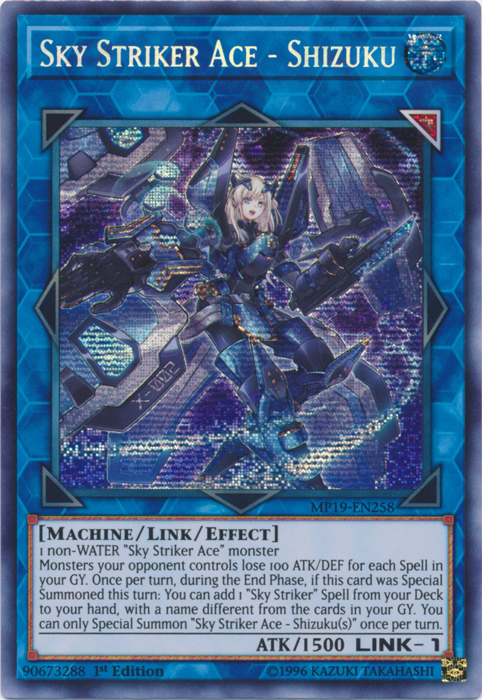 Sky Striker Ace - Shizuku [MP19-EN258] Prismatic Secret Rare