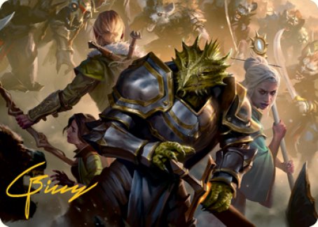 Image of You Come to the Gnoll Camp Art Card (Gold-Stamped Signature) [Dungeons & Dragons: Adventures in the Forgotten Realms Art Series]