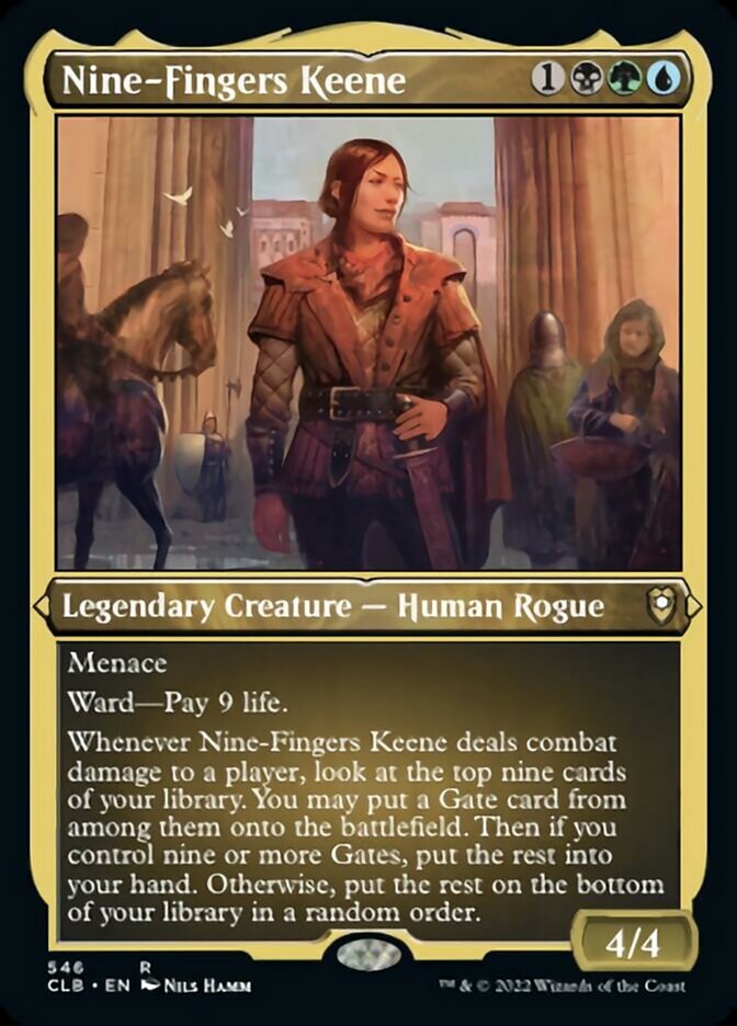 Image of Nine-Fingers Keene (Foil Etched) [Commander Legends: Battle for Baldur's Gate]