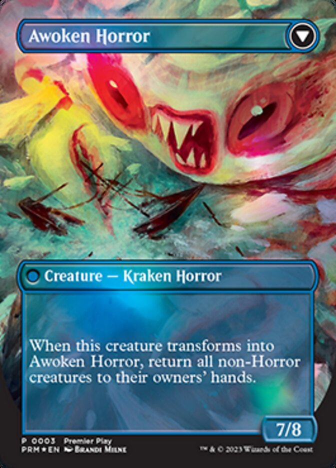 Image of Thing in the Ice // Awoken Horror (Borderless Alternate Art) [Regional Championship Qualifiers 2023]