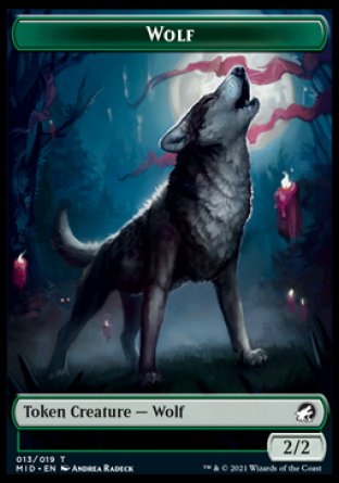 Image of Wolf // Knight Double-Sided Token [Innistrad: Midnight Hunt Commander Tokens]