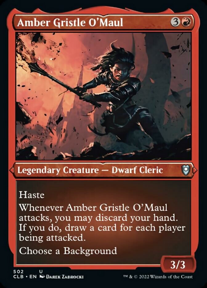 Image of Amber Gristle O'Maul (Foil Etched) [Commander Legends: Battle for Baldur's Gate]