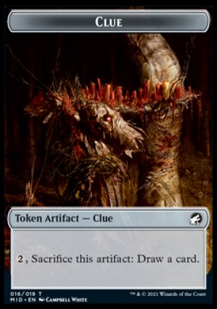 Image of Clue // Elemental Double-Sided Token [Innistrad: Midnight Hunt Tokens]