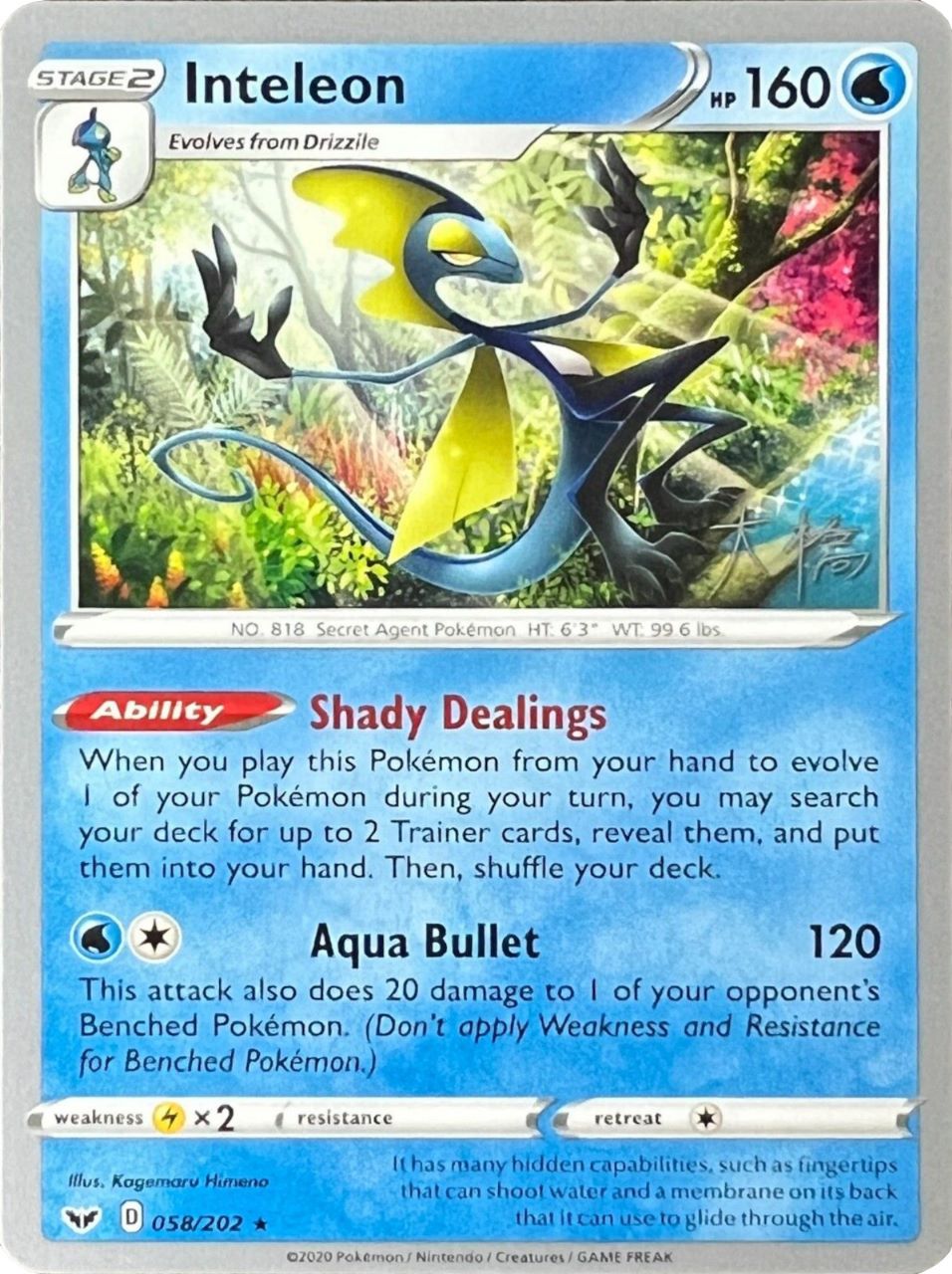 Image of Inteleon (058/202) (Ice Rider Palkia - Rikuto Ohashi) [World Championships 2022]
