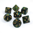 Chessex Scarab - Jade/Gold - 7 Dice Set