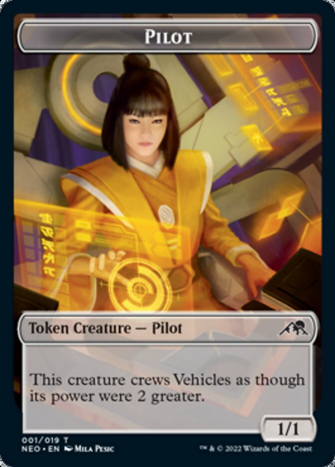 Image of Samurai // Pilot Double-Sided Token [Kamigawa: Neon Dynasty Tokens]