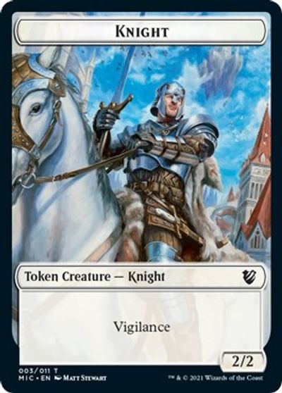 Image of Wolf // Knight Double-Sided Token [Innistrad: Midnight Hunt Commander Tokens]