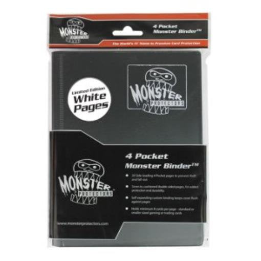 Image of Black with White Pages - Monster 4 Pocket Portfolio