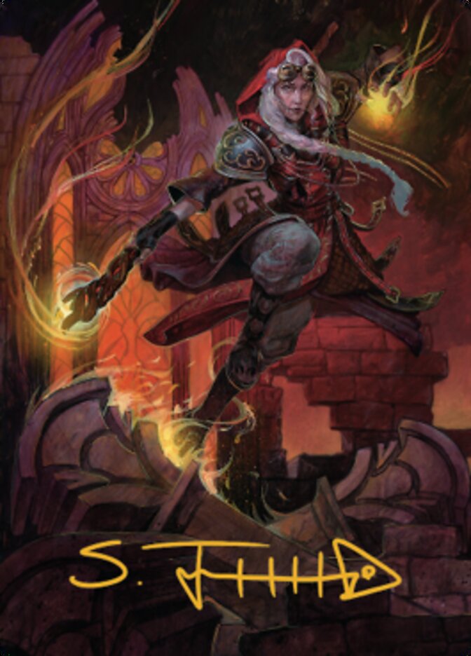 Image of Jaya, Fiery Negotiator Art Card 2 (Gold-Stamped Signature) [Dominaria United Art Series]