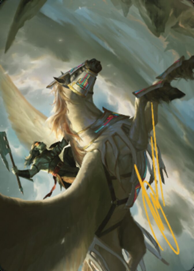 Image of Cleaving Skyrider Art Card (Gold-Stamped Signature) [Dominaria United Art Series]
