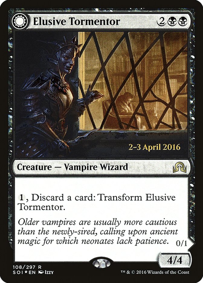 Image of Elusive Tormentor // Insidious Mist [Shadows over Innistrad Prerelease Promos]