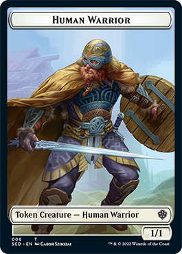Image of Saproling // Human Warrior Double-Sided Token [Starter Commander Decks]