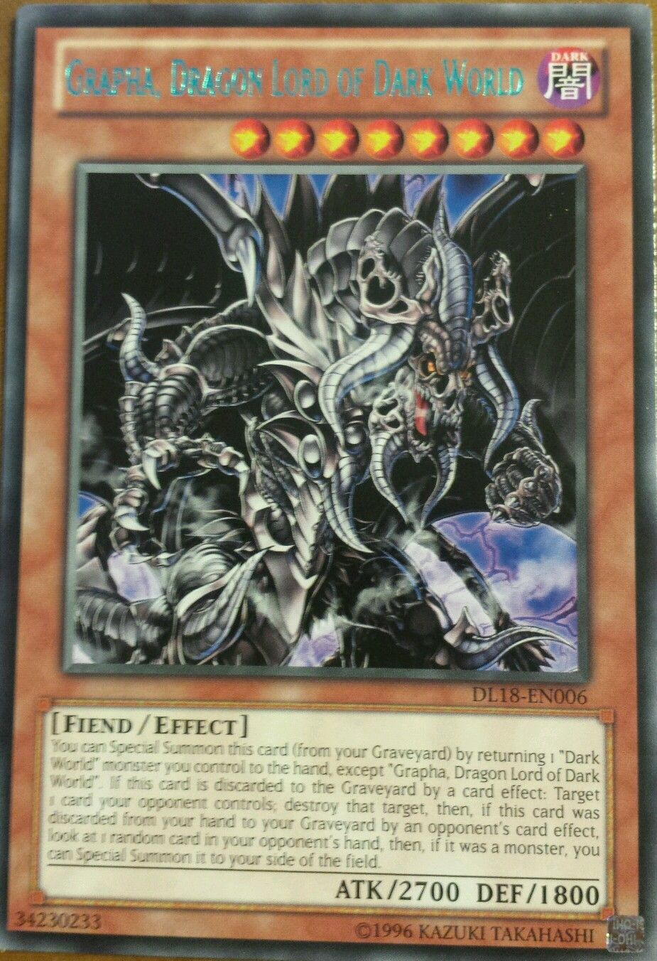 Image of Grapha, Dragon Lord of Dark World (Green) [DL18-EN006] Rare