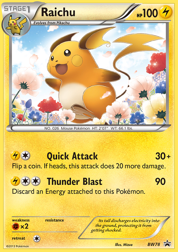 Image of Raichu (BW78) [Black & White: Black Star Promos]