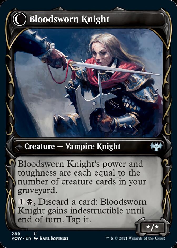 Image of Bloodsworn Squire // Bloodsworn Knight (Showcase Fang Frame) [Innistrad: Crimson Vow]