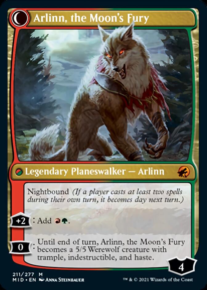 Image of Arlinn, the Pack's Hope // Arlinn, the Moon's Fury [Innistrad: Midnight Hunt]