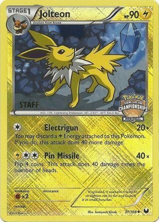 Jolteon - 37/108 (Regional Championship 2013 Promo) [Staff] [League & Championship Cards]
