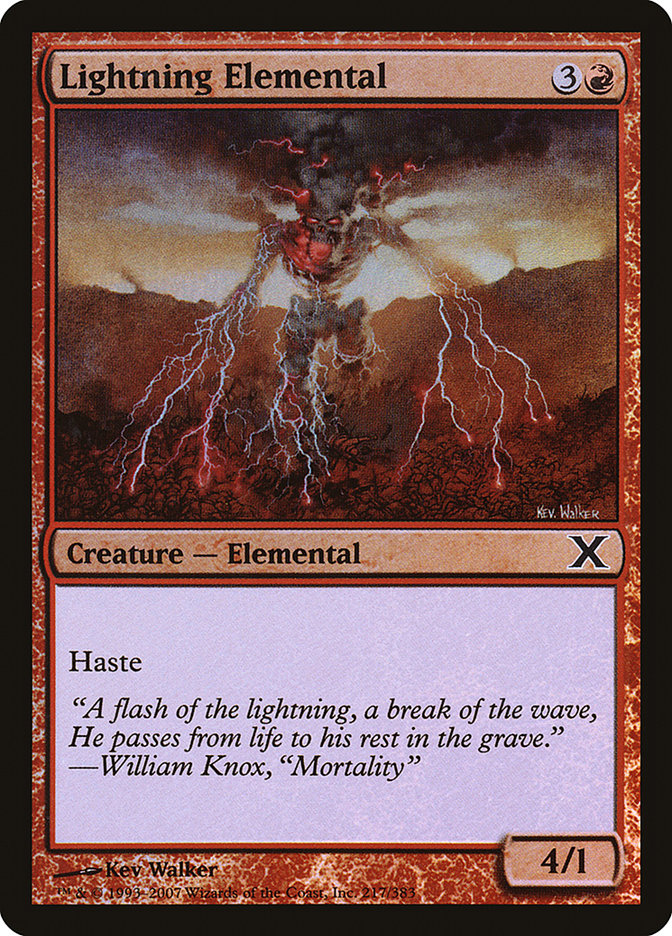 Image of Lightning Elemental (Premium Foil) [Tenth Edition]