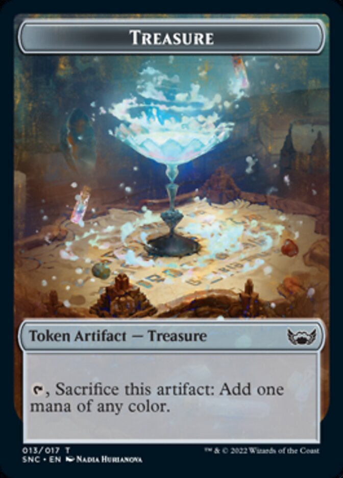 Image of Treasure (013) // Wizard Double-Sided Token [Streets of New Capenna Tokens]